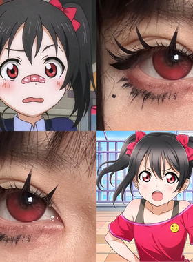 矢泽妮可cos美瞳血色蔷薇血腥玛丽红色珊瑚鹤顶红朱樱红正品航cn