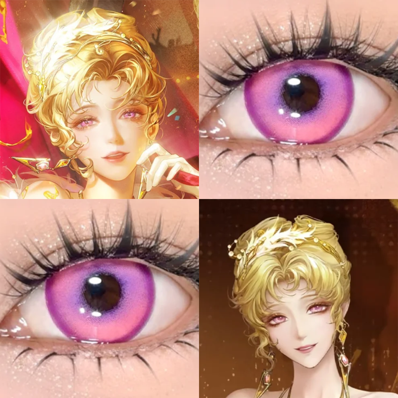 蜜莉cos美瞳日抛无期迷途奶油圣代紫桃夭粉星辰泪玫红藕花粉cn