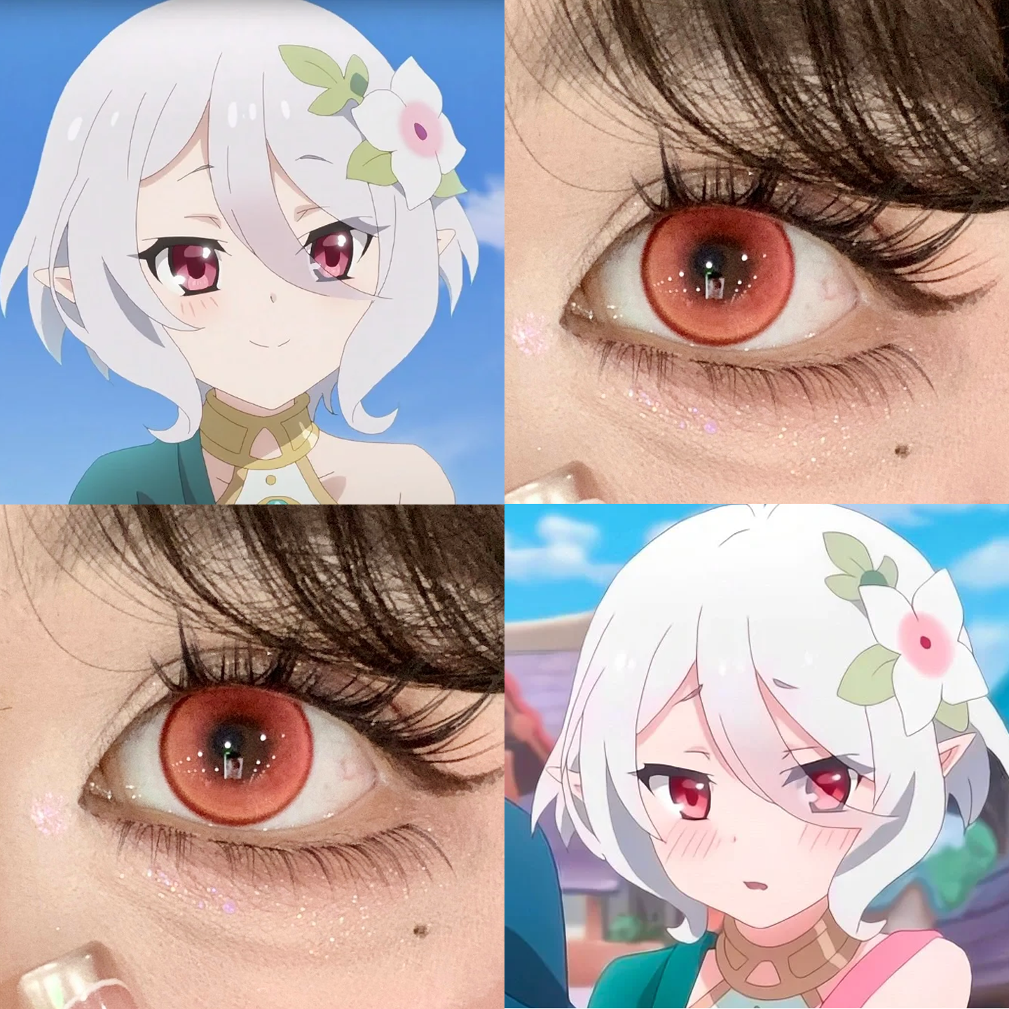 可可萝cos美瞳日抛公主连结幻惑红藕花粉热恋郁金香官方正品航cn