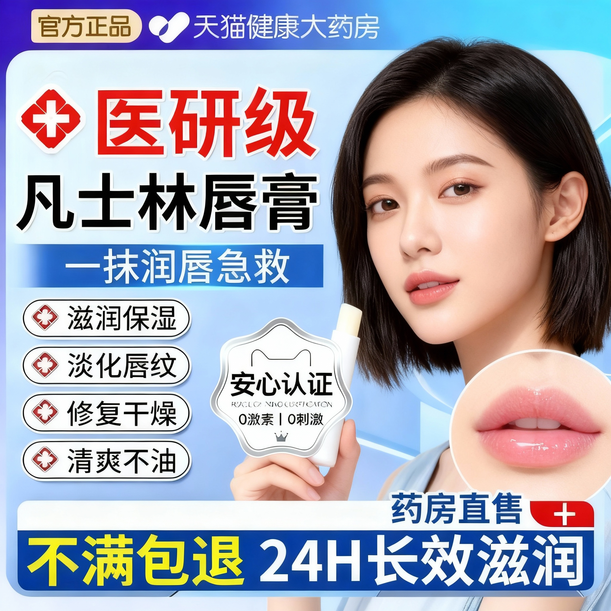 凡士林医用唇膏护润唇膏儿童男女士学生保湿滋润正品官方旗舰店bp