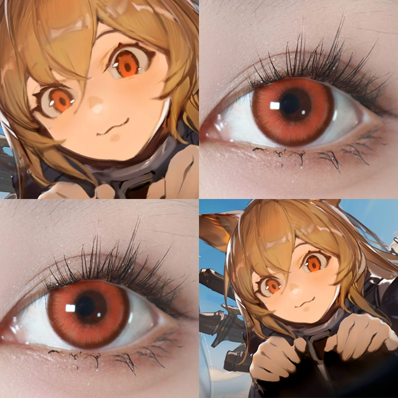 刻俄柏cos美瞳染色体粉樱岛祈星辰泪红棕绯红月夜粉郁金香正品cn