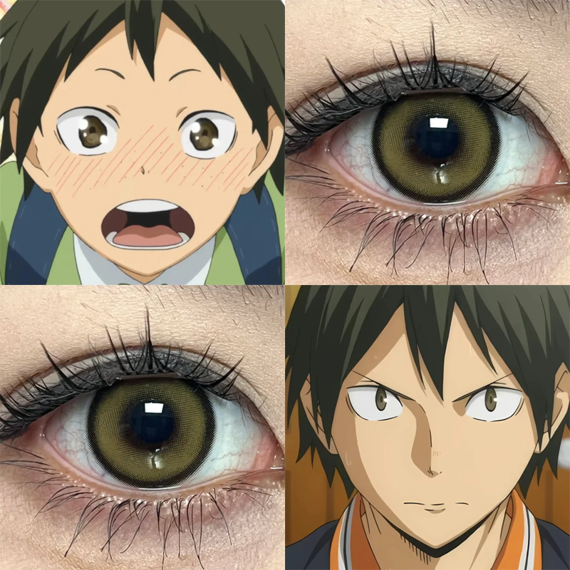 山口忠cos美瞳排球少年小大直径日抛显色正品隐形眼镜漫展cn