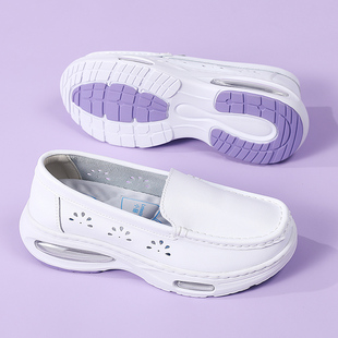 护士鞋女夏季软底透气镂空不累脚防滑舒适气垫增高专用医护工作鞋