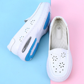 护士鞋 气垫软底透气女防臭防滑增高舒适不累脚真皮春夏医护工作鞋