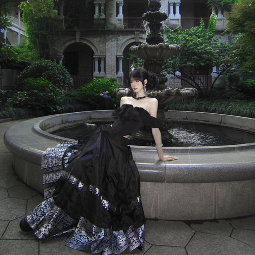 京云染汉服半身裙马面裙双经轴