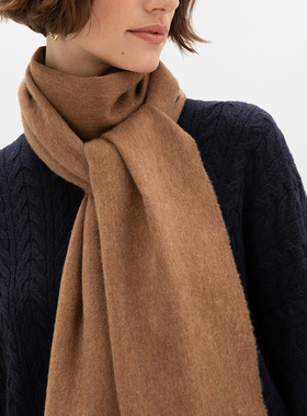 Johnstons of Elgin秋冬经典宽幅摩卡棕纯羊绒围巾