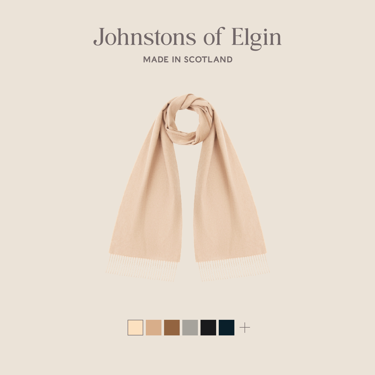 【3期免息】Johnstons of Elgin 经典纯色羊绒围巾男女礼盒可定制