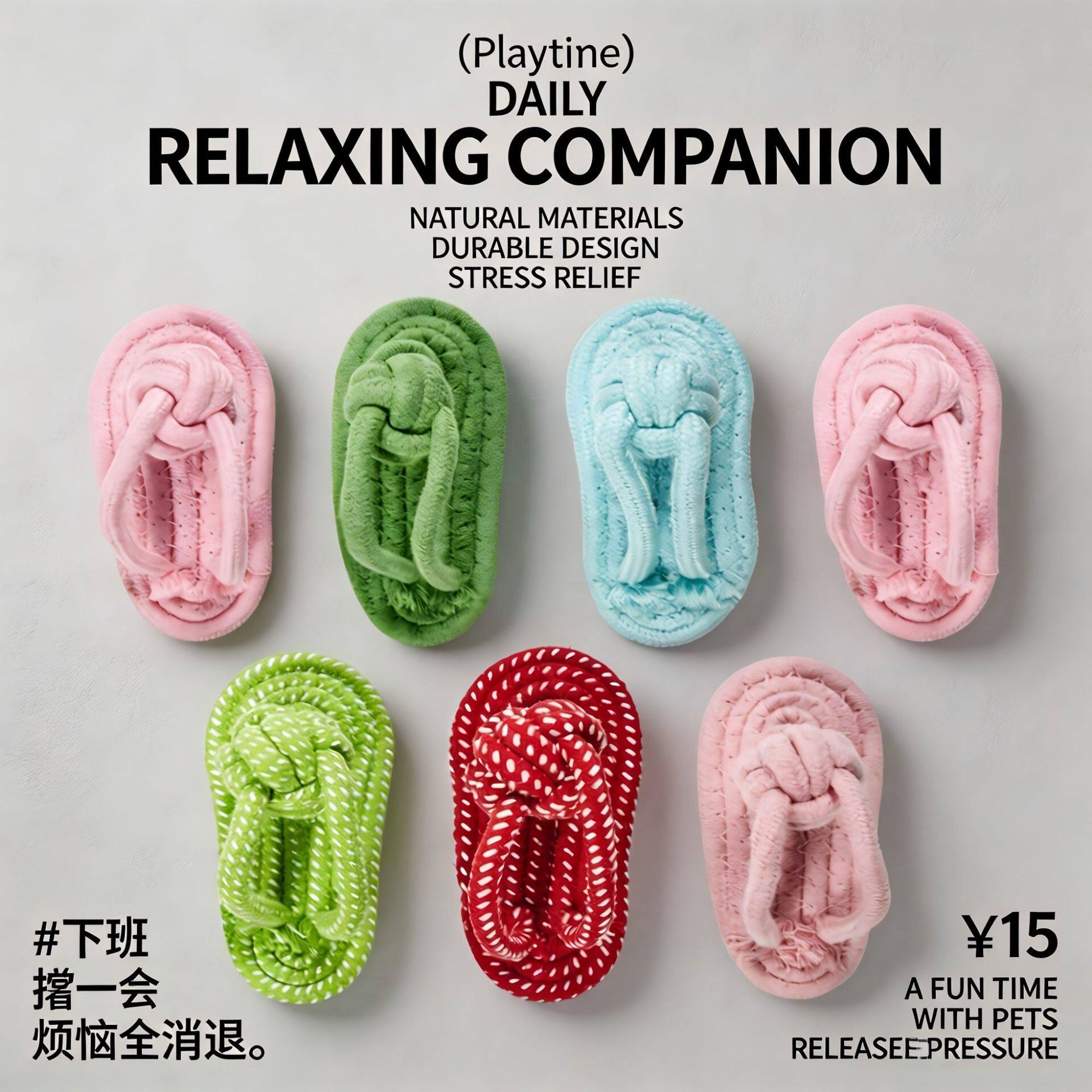 狗狗磨牙玩具咬不烂拖鞋耐咬洁齿磨牙棒编织啃咬玩具狗咬绳跨境