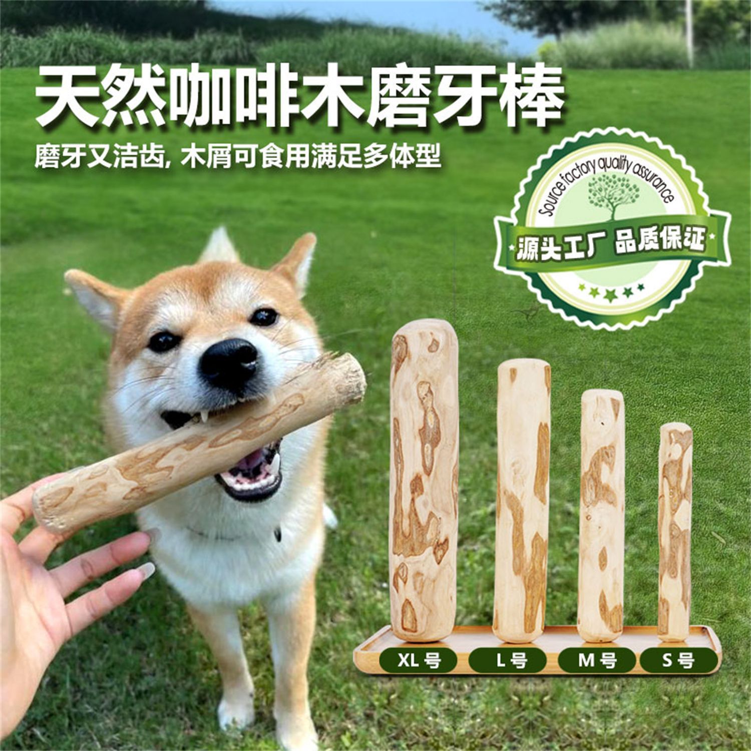 天然咖啡木磨牙玩具洁齿防大型犬耐磨小狗洁牙防拆家狗狗磨牙棒