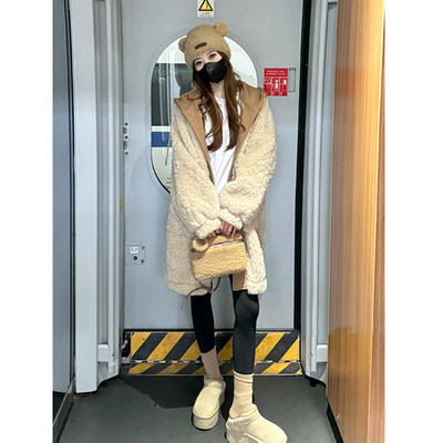 奶fu羊羔毛外套女冬季加