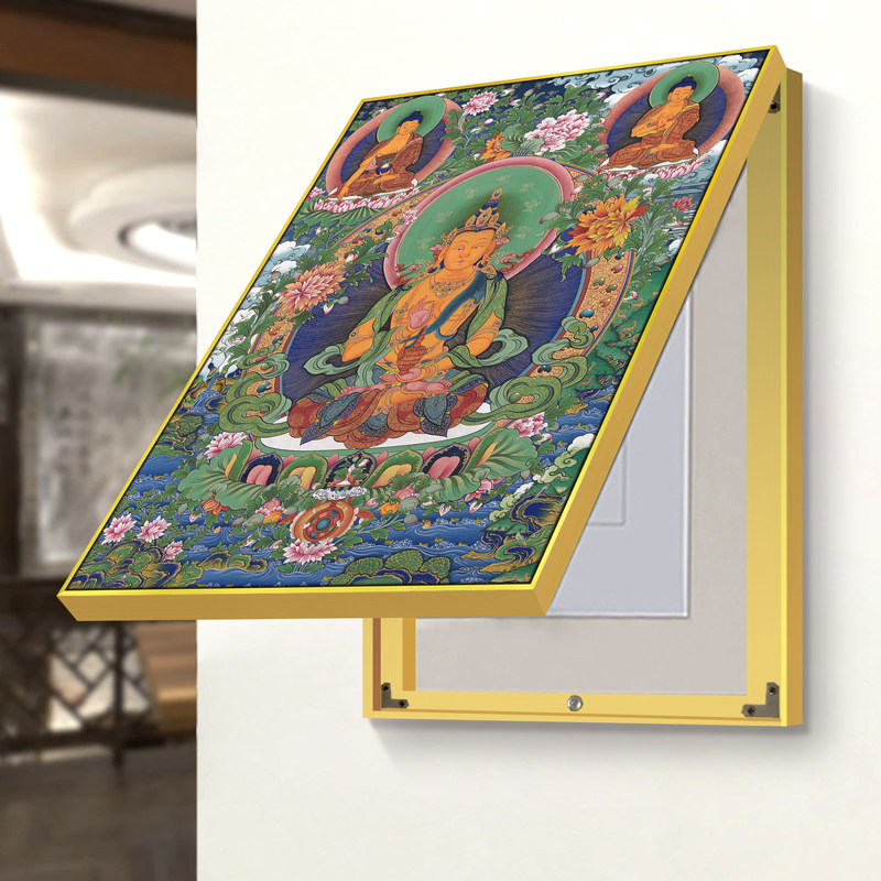 藏式唐卡装饰画客厅挂画佛堂财神爷佛像佛堂供奉电表箱多媒体遮挡