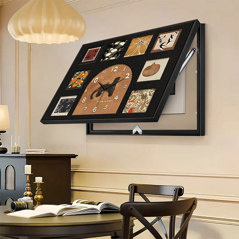 电表箱装饰画 画中古风2025新款挂画 画带钟表轻奢高级感配电闸箱