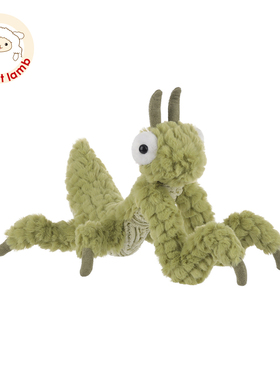 瑞可羊绿色野性螳螂毛绒玩具可爱儿童生日礼物宝宝昆虫玩偶公仔