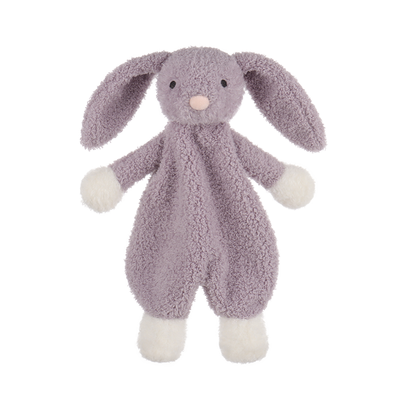 Apricot Lamb紫色人形小兔安抚巾婴儿可啃咬毛绒玩具入口布娃娃