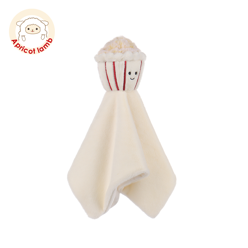 瑞可羊方筒焦糖爆米花安抚巾宝宝睡眠安抚玩具入口玩偶睡觉玩具