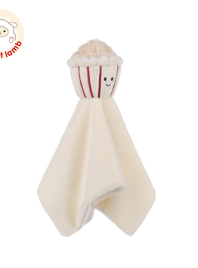 瑞可羊方筒焦糖爆米花安抚巾宝宝睡眠安抚玩具入口玩偶睡觉玩具