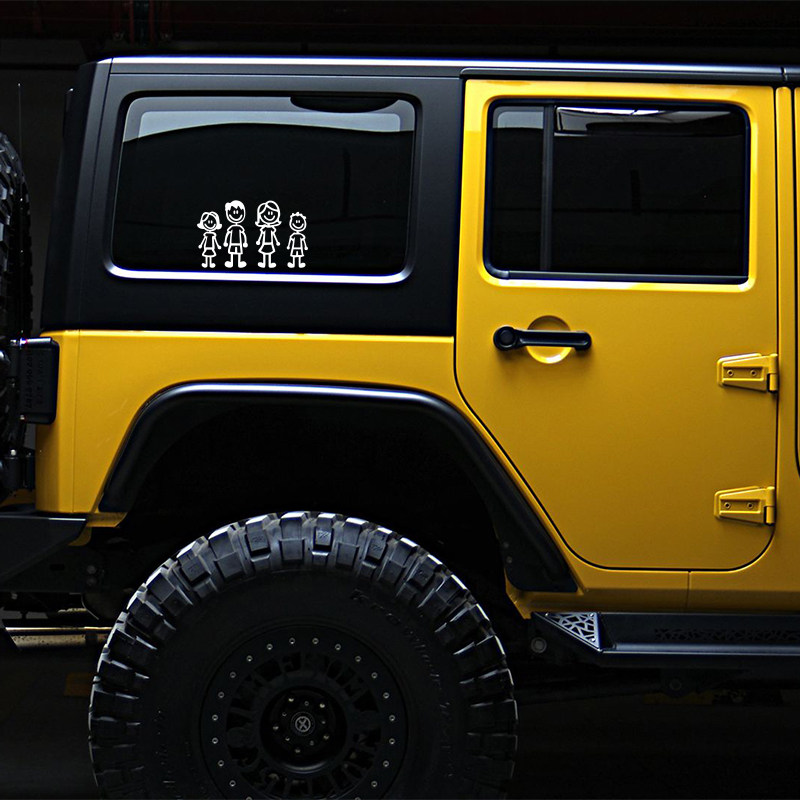 一家三口车贴反光防水