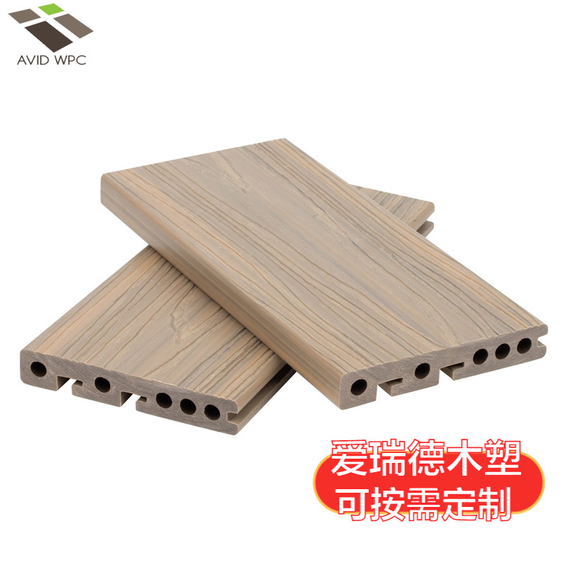 定制出口款140*23mmhdpe二代共挤起始止wpc塑木pe地板