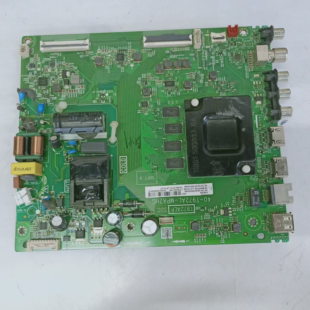 原装拆机 TCL 55V6主板40-T972AL-MPA2HG配屏LVU550NDEL实物图
