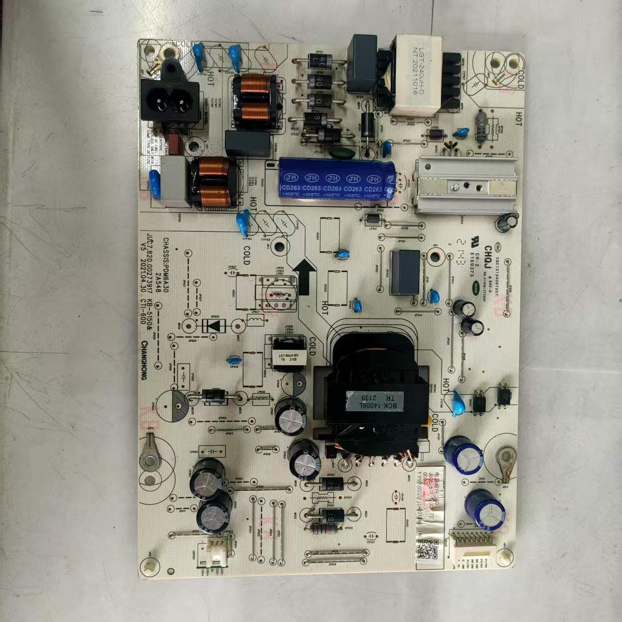背光3针原装拆长虹65Q7S电源板PDM6A30 2A548 JUC7.820.00273917