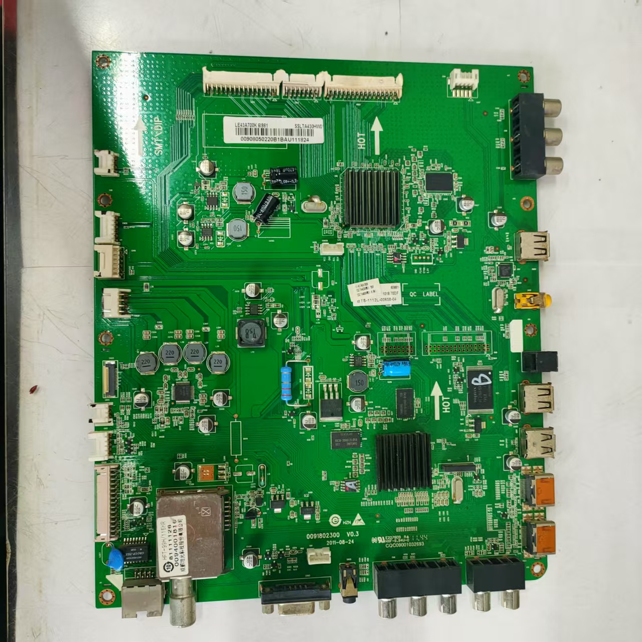 原装拆机海尔LE43A700 主板0091802300 V0.3 屏LTA430HW01