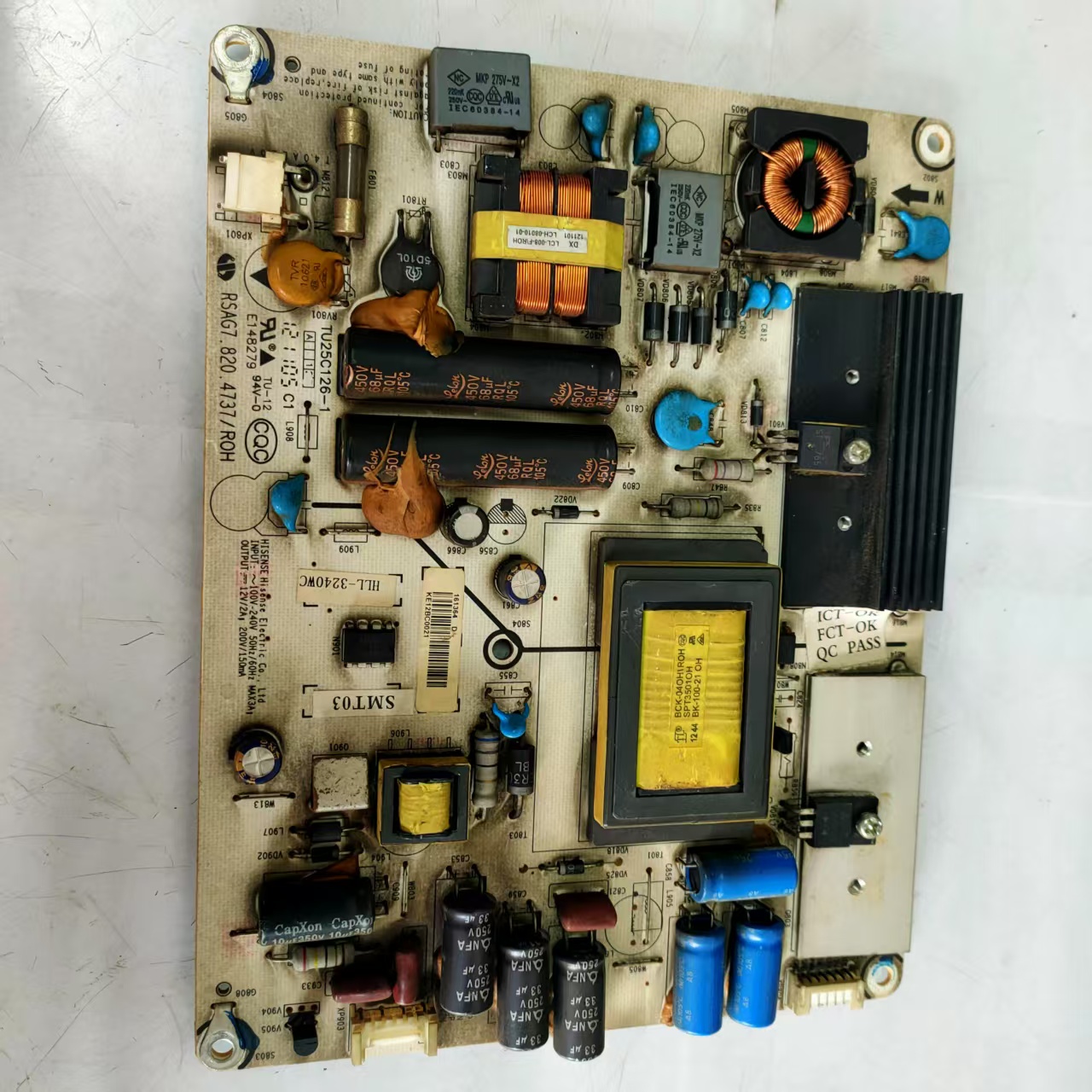 原装拆机海信LED40K170JD电源板RSAG7.820.4737 4 7针 双电容