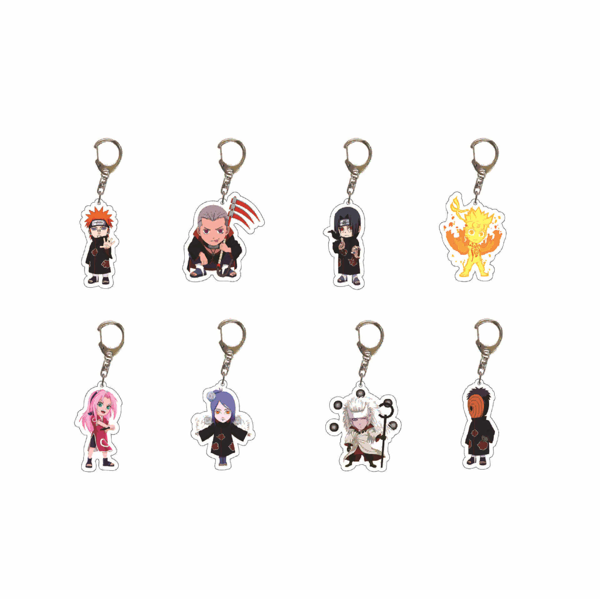 亚克力透明挂件晓组织佩恩鸣人佐助钥匙扣动漫火影忍者挂坠