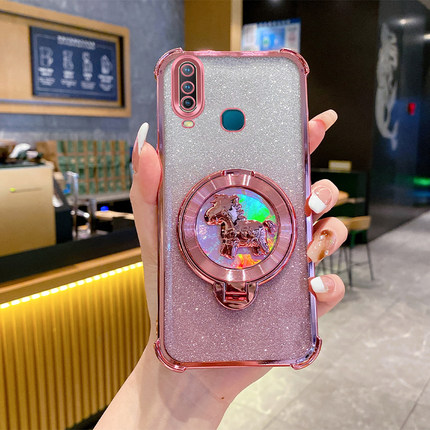 vivoY17手机壳新年款马上有钱气囊防摔全包软壳适用Y3高级感奢华创意旋转陀螺支架超薄简约个性时尚女保护套