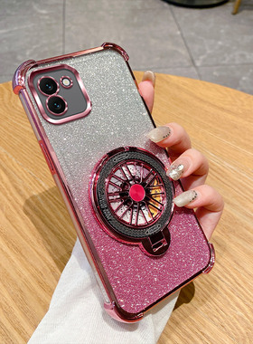 三星A03手机壳新款时尚闪粉适用GalaxyA03高级感解压旋转陀螺磁吸支架全包创意SamsungA03Core气囊防摔保护套