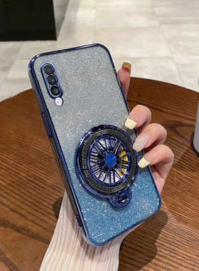 三星A70手机壳新款闪粉时尚软壳适用GalaxyA70高端旋转陀螺磁吸支架全包创意超薄SamsungA70奢华女防摔保护套