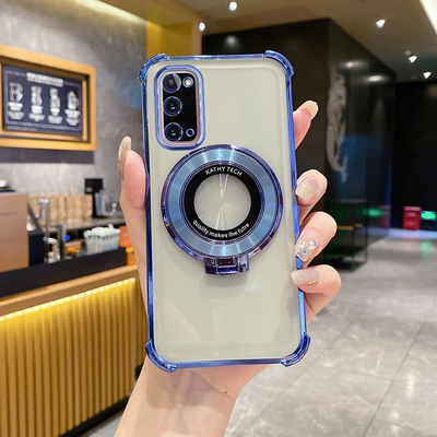 三星S20手机壳气囊四角防摔软壳时尚适用galaxyS20+高端女创意磁吸支架S20FE新款超薄简约S20Ultra全包保护套