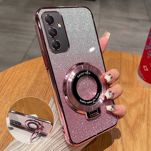 三星A35新款手机壳高端渐变闪粉时尚适用SamsungA35硅胶磁吸支架全包超薄透明软壳Galaxya35防摔奢华5G保护套