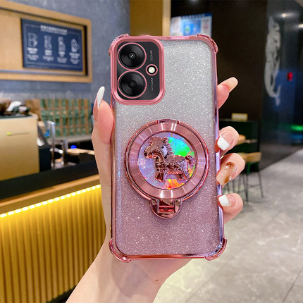 红米13C手机壳新年款马上有钱气囊防摔全包软壳适用Redmi13R高级感创意旋转陀螺支架超薄简约个性时尚保护套