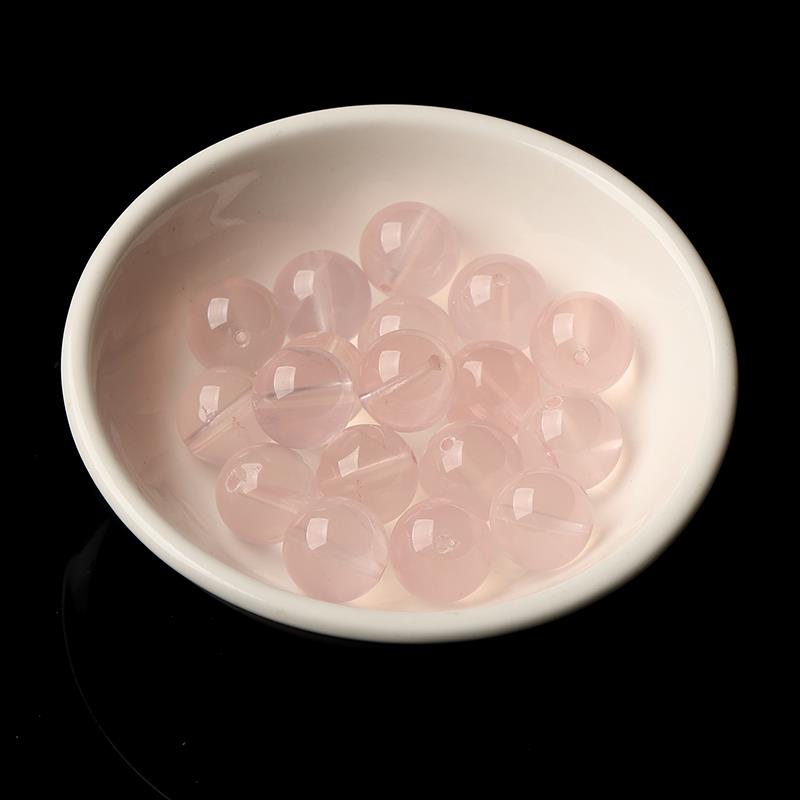 20257A巴西天然粉水晶散珠子手链女士diy手工手串项链水晶多宝芙