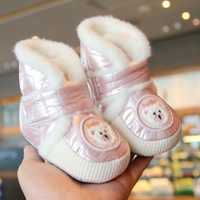 冬季加绒步前鞋0-9-12个月冬季男女宝宝步前鞋保暖加厚婴儿鞋6