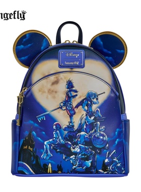 限量版Loungefly迪士尼米老鼠王国之心游戏联名款双肩背包痛包