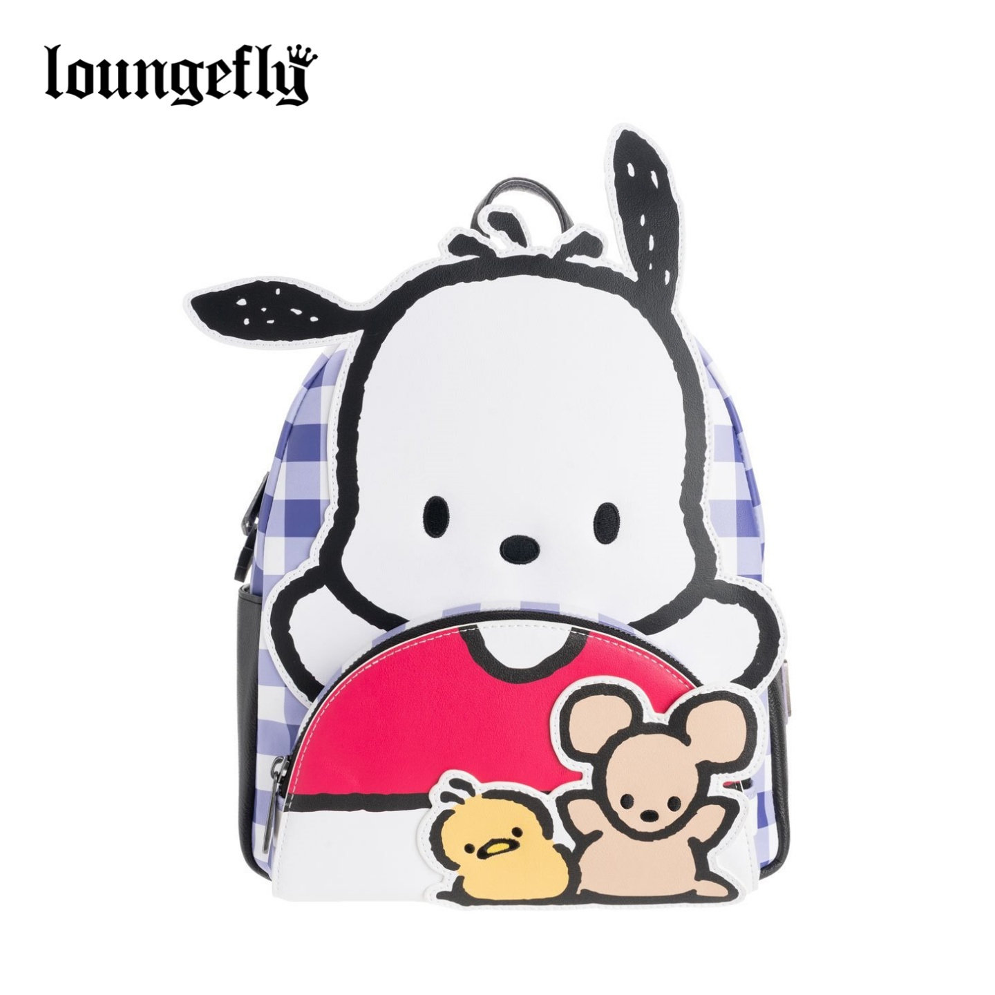 Loungefly三丽鸥帕恰狗粉彩格纹双肩包EE独家限定迷你背包痛包