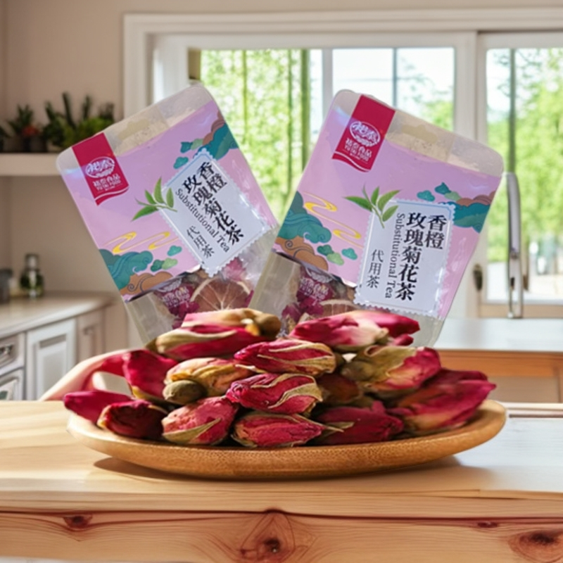 香橙玫瑰菊花茶30克*2袋裕泰混合代用茶橙片黄菊花冻干重瓣红玫瑰