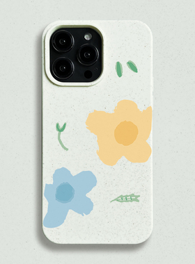 适用苹果16promax手机壳2023年新品15pro女款文艺小清新ins风朵iPhone13全包防摔14plus白色磨砂12por防指纹1