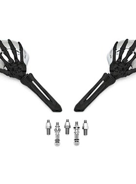 Free Shipping Black/Chrome Skeleton HJand Motorcycle Mirrors