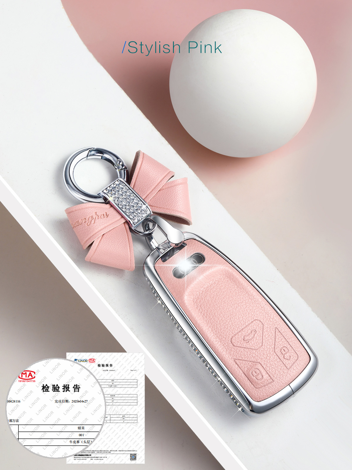 适用于奥迪汽车男女A6L钥匙包A4A5A7A8LQ5Q7S5S6牛皮钥匙壳扣套钻