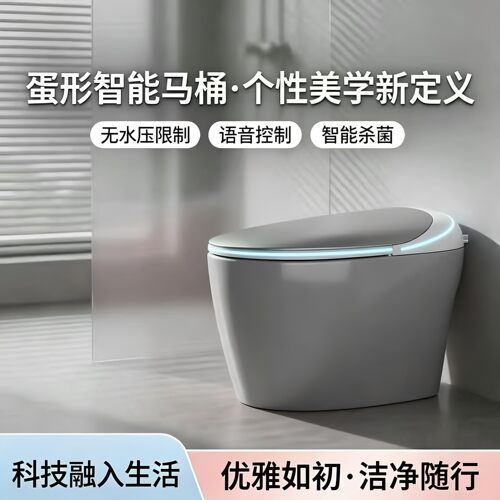 小户型静音虹吸蛋形自动智能马桶