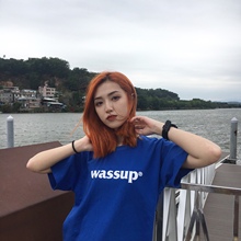 短袖 WASSUP21SS 纯棉打底衫 夏日基础5色logoT男圆领印花纯色半袖