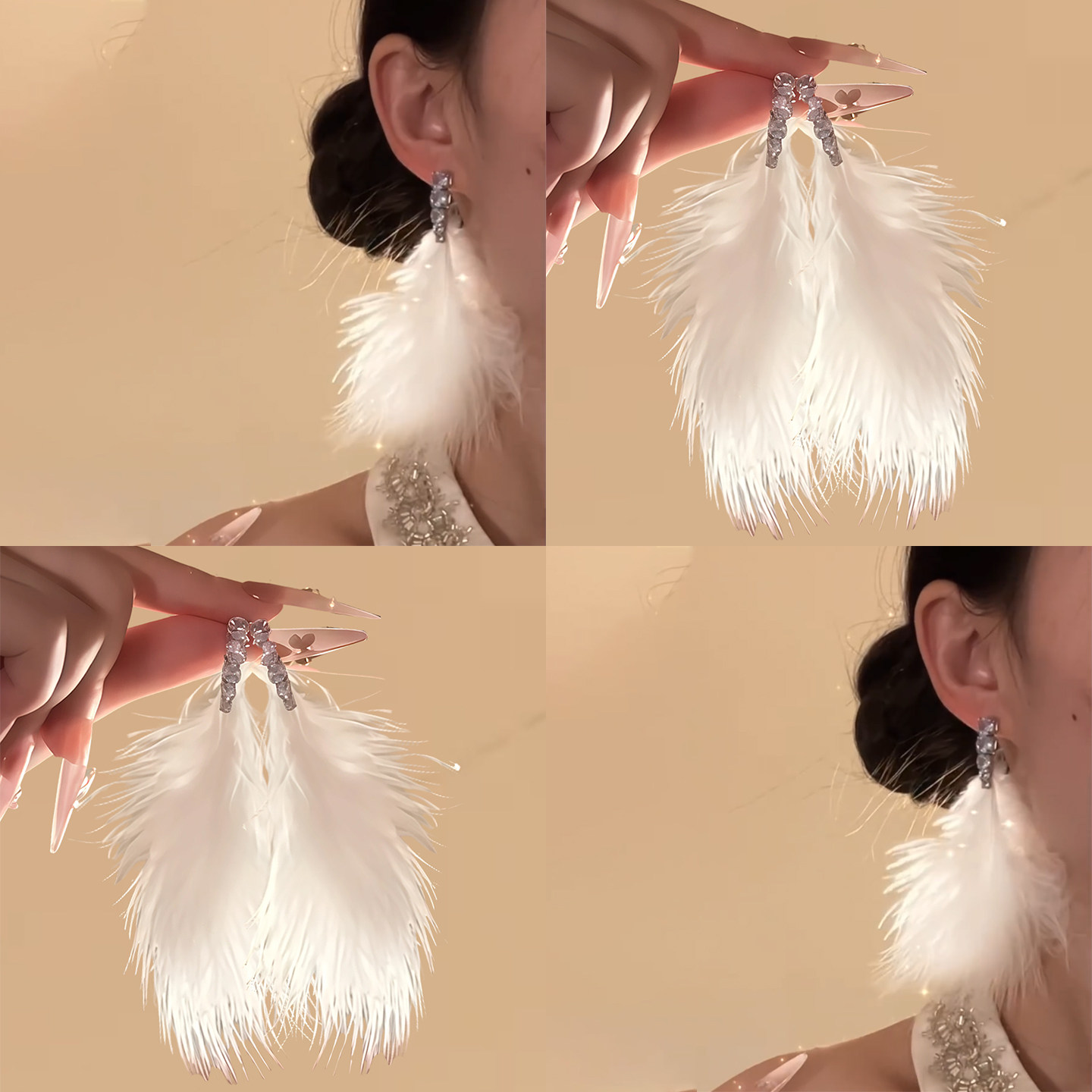 温柔锆石羽毛流苏耳环百搭千金感优雅耳坠时尚设计感耳饰耳钉拎环,服饰配件/皮带/帽子/围巾,拎环,淘宝优惠券,粉丝福利购,淘宝优惠卷