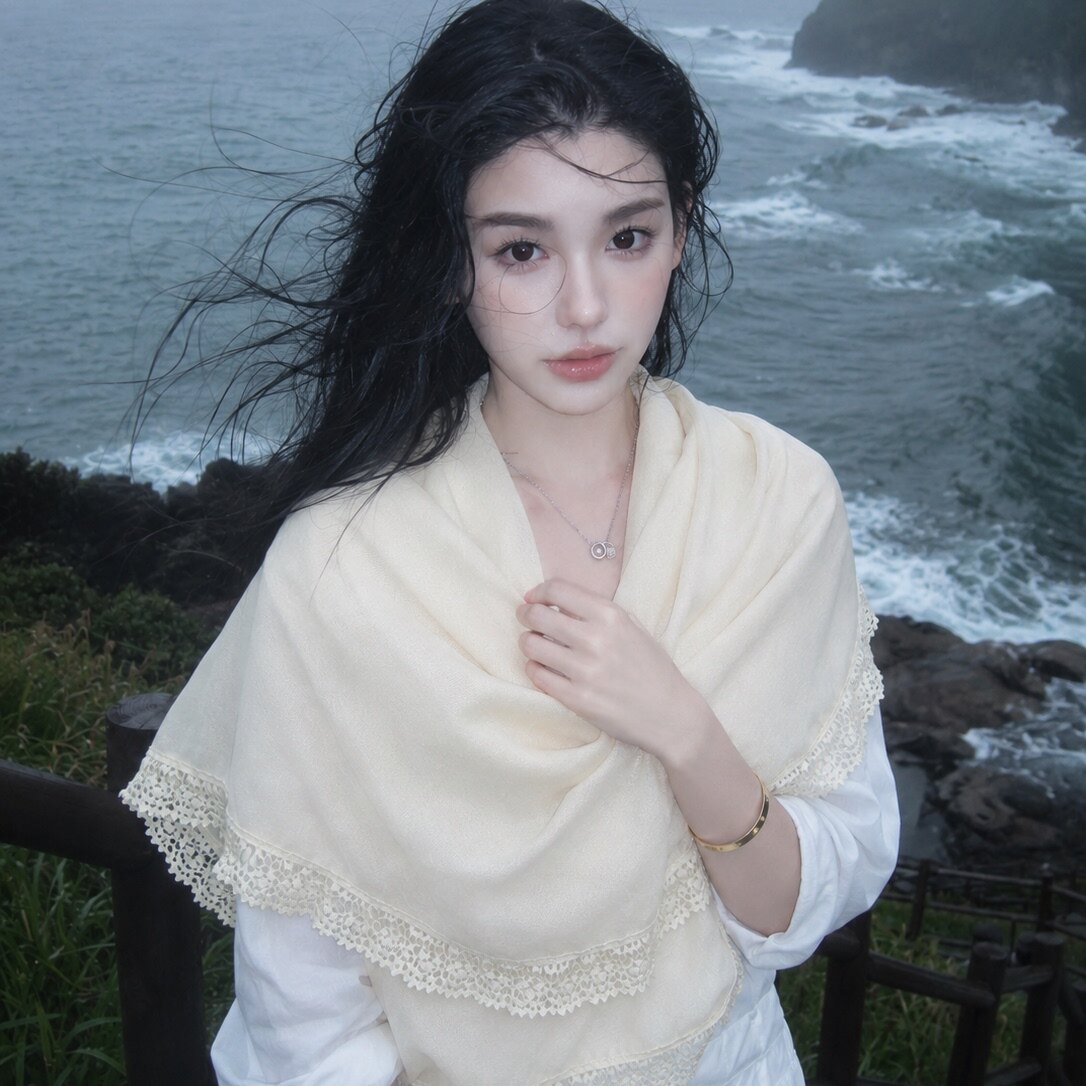 氛围感防晒一件搞定！棉麻披肩