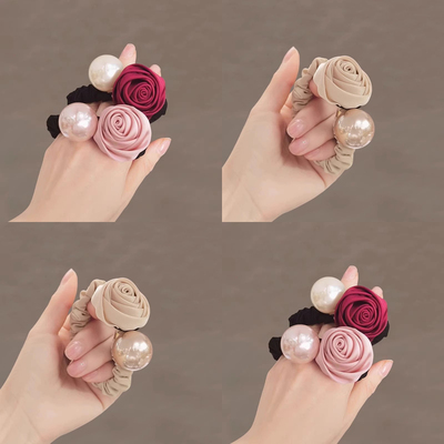 高弹力珍珠发圈气质马尾头绳