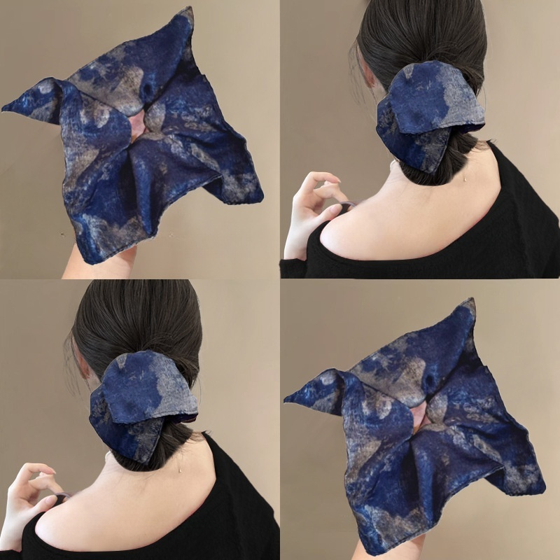 墨上花开！晕染质感方形大肠发圈