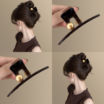 墨金流韵！复古氛围感抓夹女