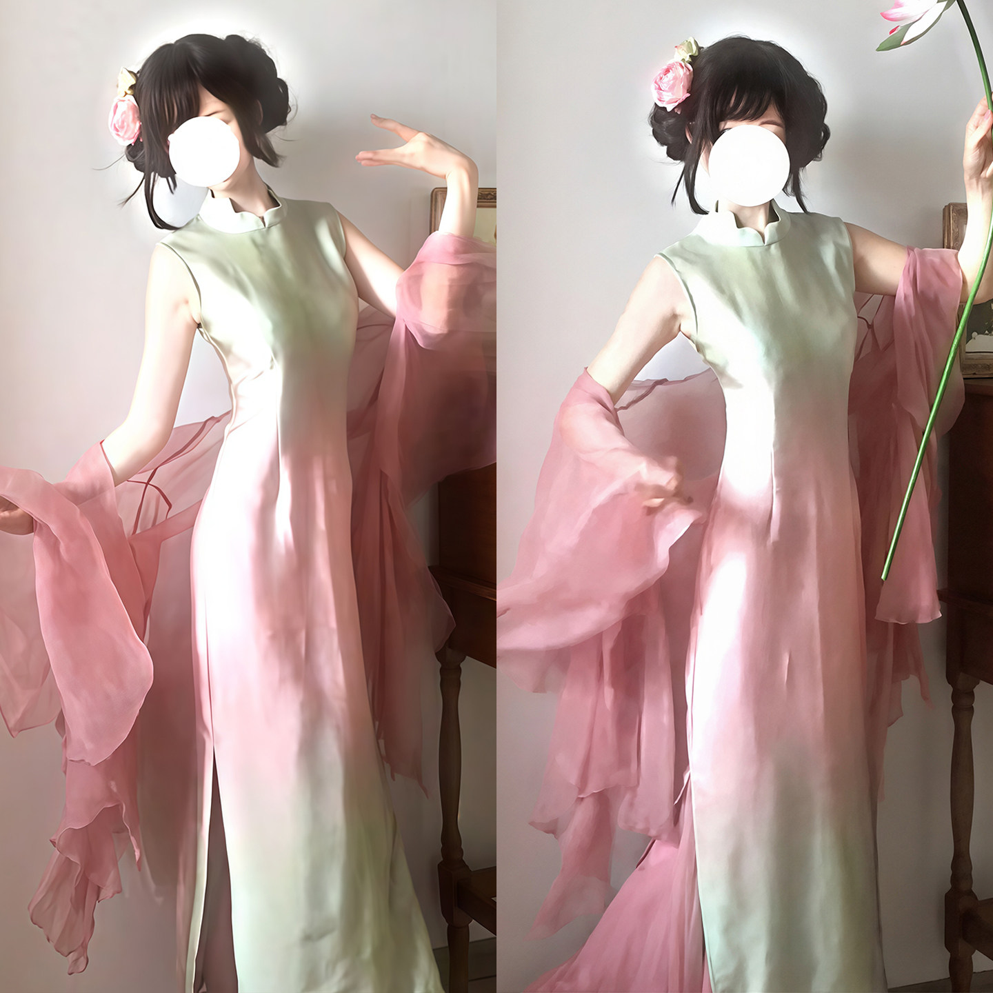 太太太仙美啦!粉色不规则披肩