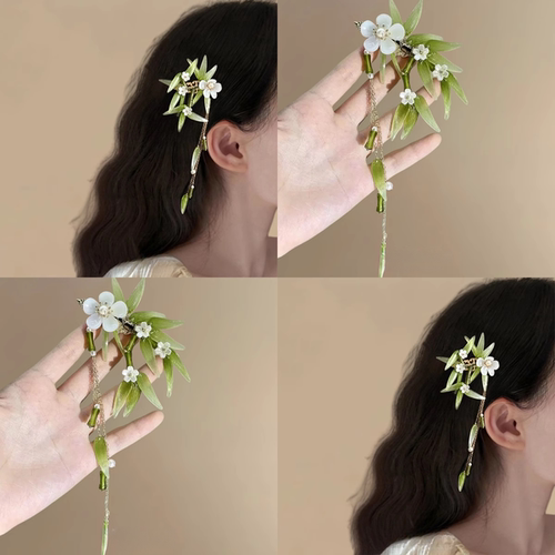 【设计师原创】国风花朵流苏发夹